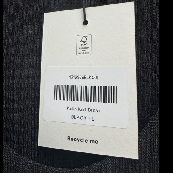 Reformation Kella Knit Dress Black Size L - mordernwear.com